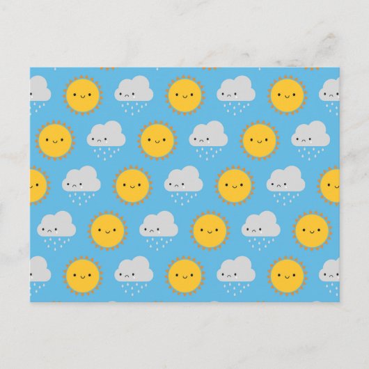 かわいい太陽と雨 ポストカード (正面)