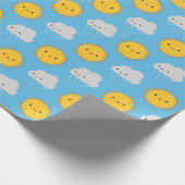かわいい太陽と雨 ラッピングペーパー (角)