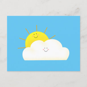 かわいい太陽と雲 インビテーションポストカード