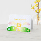 かわいい太陽のかわいい漫画 カード (黄色い花)