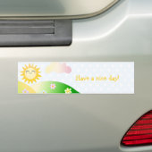 かわいい太陽のかわいい漫画 バンパーステッカー (車上)