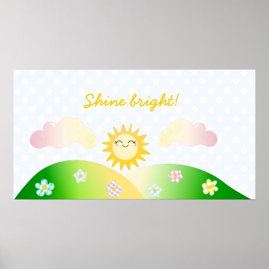 かわいい太陽のかわいい漫画 ポスター (正面)