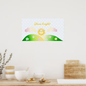 かわいい太陽のかわいい漫画 ポスター (キッチン)