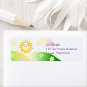 かわいい太陽のかわいい漫画 ラベル (インサイチュ)