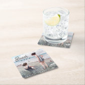 かわいい太陽のキスと塩辛いビーチ生活 スクエアペーパーコースター (インサイチュ)