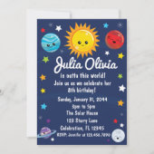 かわいい太陽のシステムこの世界誕生日 招待状 (正面)