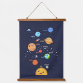かわいい太陽のシステムデザイン 吊り下げ型タペストリー (正面)