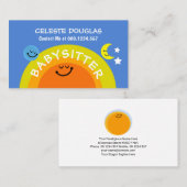 かわいい太陽のベビーシッター地球の月がベビーシッターを始める 名刺 (正面/裏面)