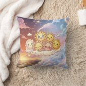 かわいい太陽の友達の空の枕 クッション (ブランケット)