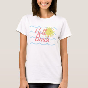 かわいい太陽の夏の海の波 Tシャツ