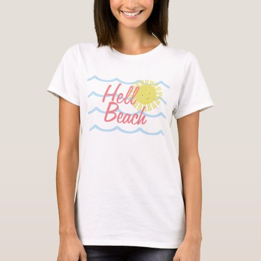 かわいい太陽の夏の海の波 Tシャツ (正面)