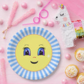 かわいい太陽の顔と光線 ペーパープレート (パーティー)