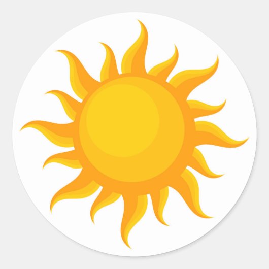 かわいい太陽イラストレーションシール ラウンドシール (正面)