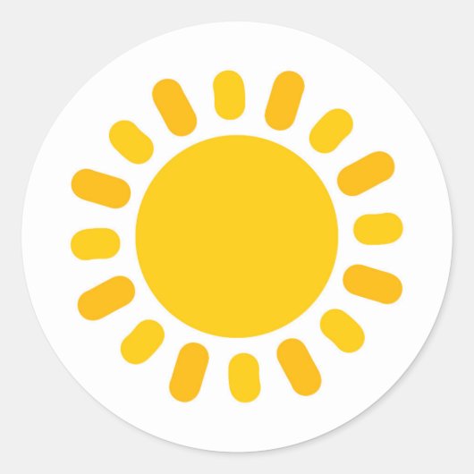 かわいい太陽イラストレーションデザインシール。ステッカー ラウンドシール (正面)