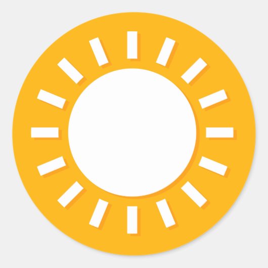 かわいい太陽イラストレーションデザインシール。ステッカー ラウンドシール (正面)