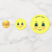 かわいい太陽幸せ顔絵文字 コンフェッティ (裏面)