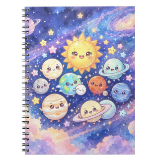 かわいい太陽系の惑星 スパイラルノート ノートブック
