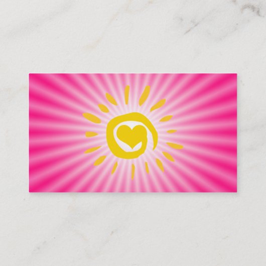 かわいい太陽；ピンク 名刺 (裏面)