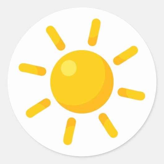 かわいい太陽 ラウンドシール (正面)