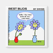 かわいい夫の妻のユーモアの漫画によってはおもしろいが開花します マグネット (正面)