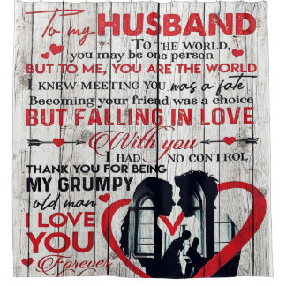 かわいい夫の手紙 |ご主人にプレゼント シャワーカーテン