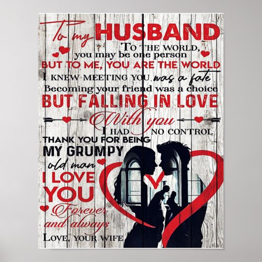 かわいい夫の手紙 |ご主人にプレゼント ポスター (正面)