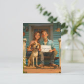 かわいい夫婦とその犬|過去記事 ポストカード (スタンド正面)