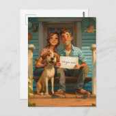 かわいい夫婦とその犬|過去記事 ポストカード (正面/裏面)
