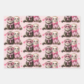 かわいい夫婦の恋の模様 ラッピングペーパーシート (正面3)