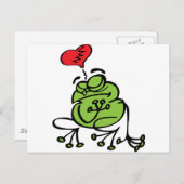 かわいい失恋、反バレンタインデーのカエル シーズンポストカード (正面/裏面)