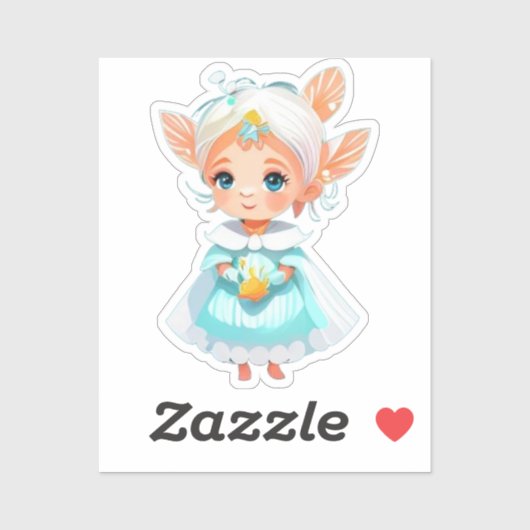 かわいい女お洒落の子の妖精ファンタジー漫画グラフィック シール (シート)