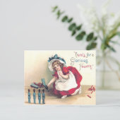 かわいい女の子おもちゃ兵士の花火花火 ポストカード (スタンド正面)