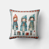 かわいい女の子お洒落フェスティバルクリスマスピロー クッション (裏面)