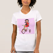 かわいい女の子が三輪車に乗っているキャラクター Tシャツ (正面)