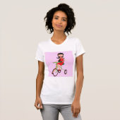 かわいい女の子が三輪車に乗っているキャラクター Tシャツ (正面フル)