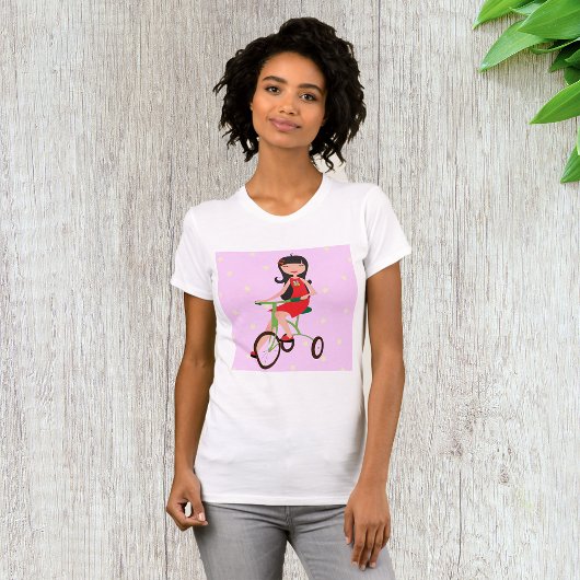 かわいい女の子が三輪車に乗っているキャラクター Tシャツ