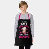 かわいい女の子が大好きベーキング追加の名前の子供 エプロン (着用した状態)