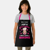 かわいい女の子が大好きベーキング追加の名前の子供 エプロン (インサイチュ)