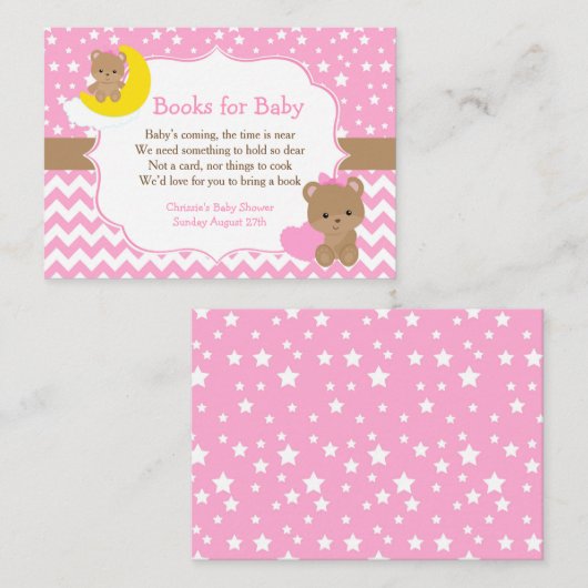 かわいい女の子が赤ちゃんのシャワーを予約する エンクロージャーカード (正面/裏面)