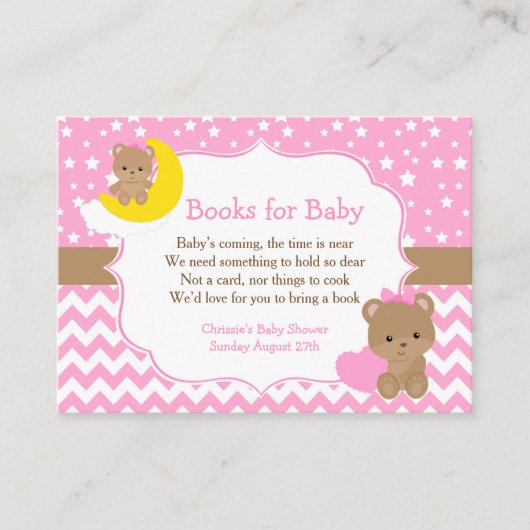 かわいい女の子が赤ちゃんのシャワーを予約する エンクロージャーカード (正面)