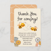 かわいい女の子が赤ちゃんシャワーを浴びる サンキューカード (正面/裏面)