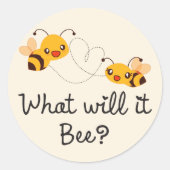 かわいい女の子が赤ちゃんシャワーを浴びる ラウンドシール (正面)