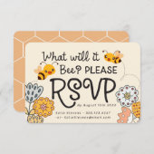 かわいい女の子が赤ちゃんシャワーを浴びる 出欠カード (正面/裏面)