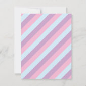 かわいい女の子が雲の誕生日パーティーに飛び乗る 招待状 (裏面)