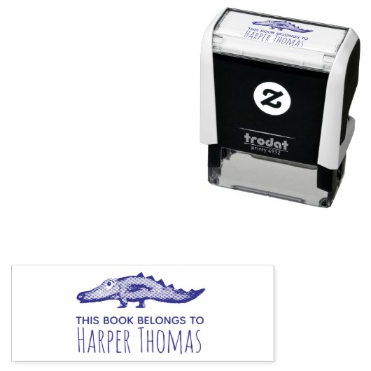 かわいい女の子この本はサファリワニの名前に属している セルフインキングスタンプ (インサイチュ)