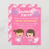 かわいい女の子たちが眠るバースデーパーティー 招待状 (正面/裏面)