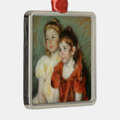 かわいい女の子たち2人(by Mary Cassatt) メタルオーナメント (右)