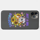 かわいい女の子でイギリスのブルドッグ・サンフラワーが大好き Case-Mate iPhoneケース (裏面(横))