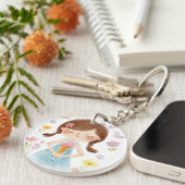 かわいい女の子とアイスクリームアクリルキーチェーン キーホルダー (正面右)