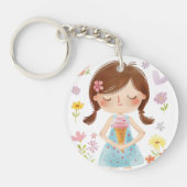 かわいい女の子とアイスクリームアクリルキーチェーン キーホルダー (正面)
